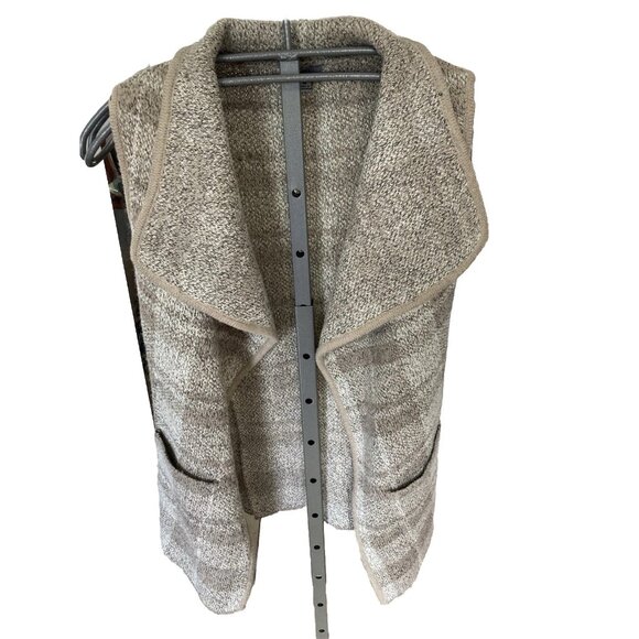 Womens Yaira Vest Cardigan Open Front Shrug Size M Beige Tan Sleeveless - Picture 2 of 7